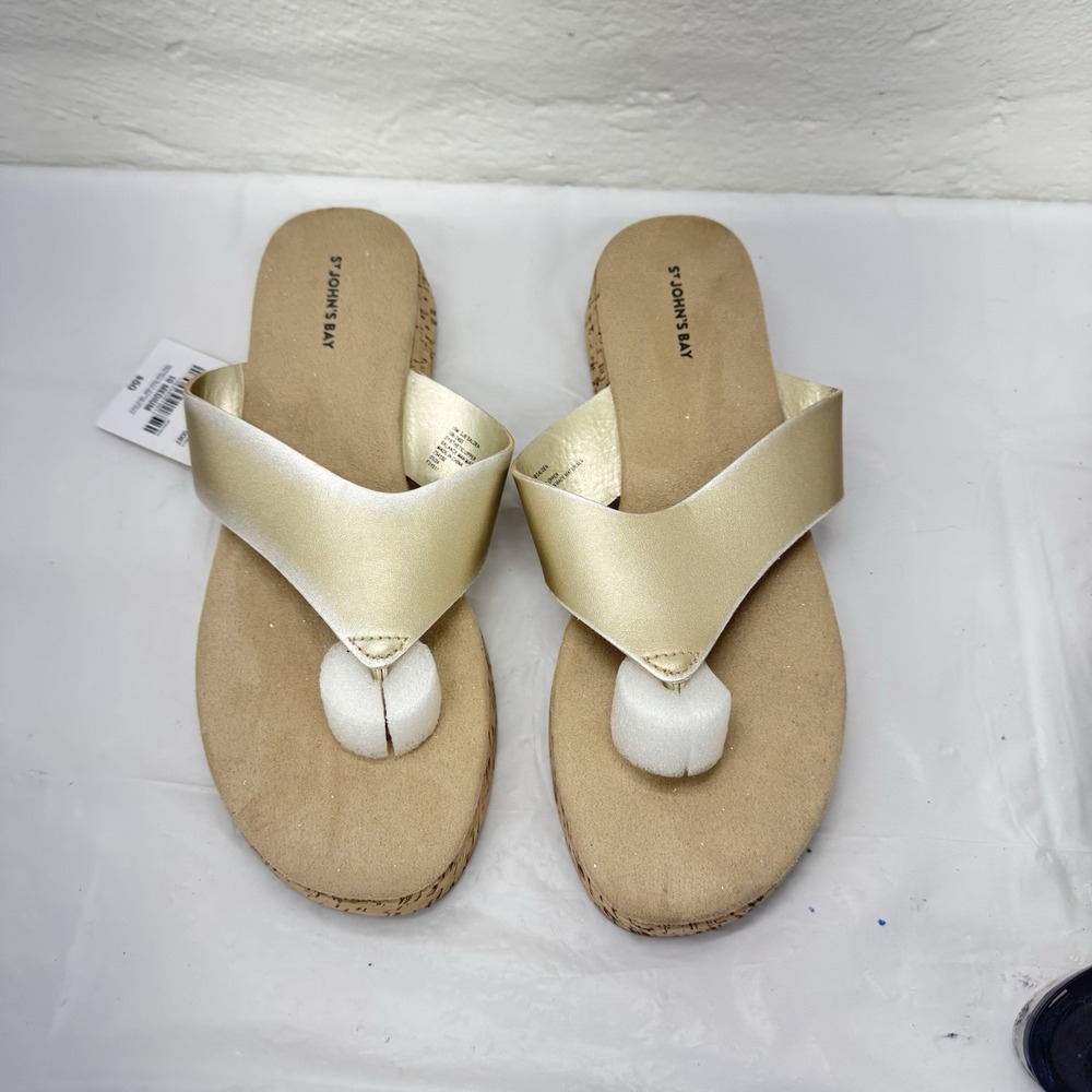 St. John's Bay Salden Gold  Sandal Size 10 M NEW